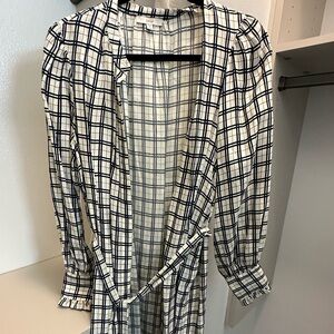 Joie Navy and White Checkered Dress